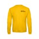 Golden yellow cotton-polyester sweatshirt for men with long sleeves.