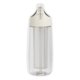White Tritan drinking bottle with infuser and straw.