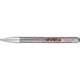 Silver metal ballpoint pen with clip and push-button mechanism.