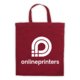 Burgundy cotton bag with carrying handles.
