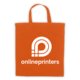 Orange cotton bag with carrying handles.