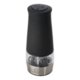 Black electric salt and pepper grinder with patterns.