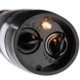 Black electric mill for salt and pepper with pattern.