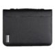 Black portfolio with ring binder mechanism and handle.