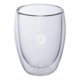 Clear glass cappuccino cup set with double wall.