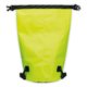 Yellow waterproof bag with closure.