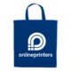Blue cotton bag with carrying handles.