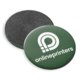 Round refrigerator magnet.