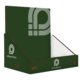 Green cardboard product display for counter.
