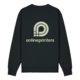 Black unisex sweatshirt made of organic cotton with a round neckline.