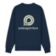 Navy blue organic cotton sweatshirt, unisex.