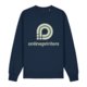 Navy blue unisex sweatshirt made of organic cotton with a round neckline.