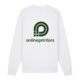White unisex sweatshirt made of organic cotton with a round neckline.