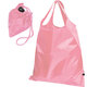 Pink fabric bag with drawstring for stowing.