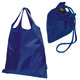 Dark blue foldable fabric bag with drawstring.