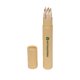 Wood-colored colored pencils in cardboard case.