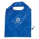 Blue synthetic bag with drawstring.