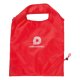 Red synthetic morph bag with drawstring.