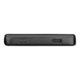 Black power bank with USB ports.