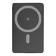 Black power bank with 5,000 mAh capacity.