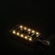 Transparent power bank with USB ports and LED lights.