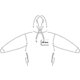 Fabric hoodie for men with hood and drawstring.