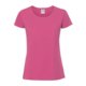 Fuchsia cotton women's t-shirt with short sleeves.
