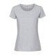 Heather gray cotton women's t-shirt with short sleeves.