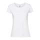White cotton women's t-shirt with short sleeves.