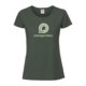 Dark green women's cotton T-shirt with short sleeves.