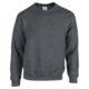 Heather gray cotton-polyester blend men's sweatshirt with round neck.
