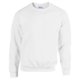 White cotton-polyester blend men's sweatshirt with crew neck.