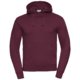 Burgundy cotton-blend hoodie with hood and kangaroo pocket.