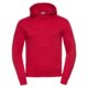 Red cotton-polyester hoodie for men with drawstring and kangaroo pocket.