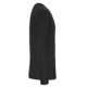Black cotton long-sleeve shirt with a round neckline.