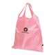Pink lightweight fabric bag with drawstring.