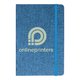 Blue notebook with elastic closure.