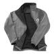Dark gray women's softshell jacket made of polyester with full zipper.