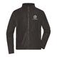 Dark gray polyester fleece jacket with full zipper.