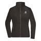 Dark gray polyester fleece jacket for women with full zipper.