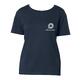 Navy blue organic cotton T-shirt for women.