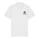 White organic cotton polo shirt for men with short button placket.