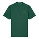 Green cotton polo shirt for men with short sleeves.