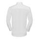 White cotton men's shirt with long sleeves and non-iron finish.