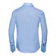 Sky blue cotton blouse with long sleeves and collar.