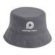 Dark gray cotton bucket hat with wraparound brim.