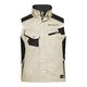 Beige/Black work vest made of polyester-cotton blend with multiple pockets.
