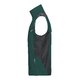 Dark green/black work vest made of polyester-cotton blend with zipper pockets.