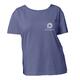 Blue organic cotton T-shirt for women with short sleeves.