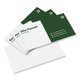 Paper business cards, printed on one side.